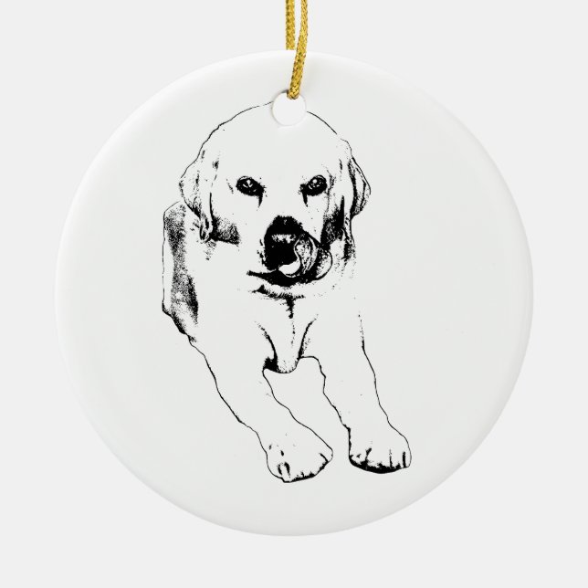 Tree cheer: loyal Lab Ceramic Tree Decoration (Front)