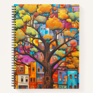 Tree Civilisation Concept Abstract Colourful Paint Notebook