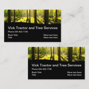 Tree Clearing And Tractor Service Business Card
