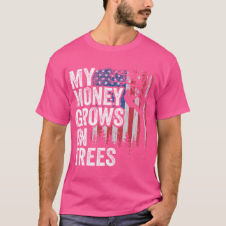 Tree Climbing American Flag Arborist My Money Grow T-Shirt