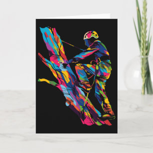 Tree Climbing Arborist Popart - Uni-adult, Short S Card