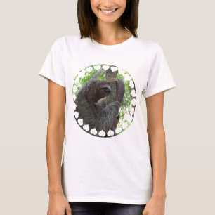 Tree Climbing Sloth Ladies Fitted T-Shirt