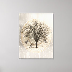 Tree clock canvas print