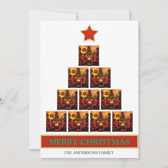 Tree Collage Christmas  Holiday Card (Front)