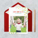 Tree Confetti Modern Flat Holiday Photo Card<br><div class="desc">A fun and cheerful holiday message and playful tree confetti frame your family photo. Don't forget to add a custom message of glad tidings to the inside along with another photo and your family name.</div>