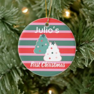 Tree Cookies First Christmas Merry Christmas Ceramic Tree Decoration