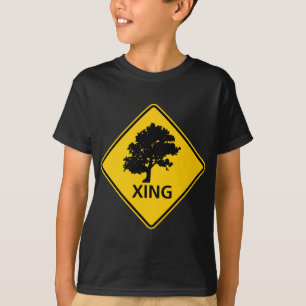 Tree Crossing Highway Sign T-Shirt