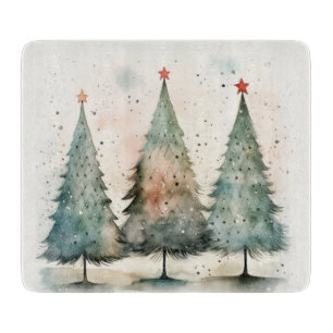 Tree Cutting Board, Winter Cutting Board, Glass Board