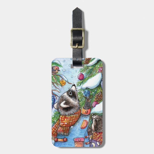Tree Decorating Luggage Tag (Front Vertical)