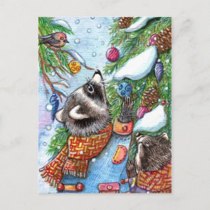 Tree Decorating Postcard