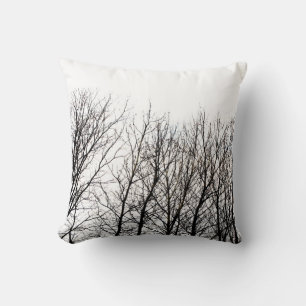 tree design black and white nature photography cushion