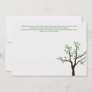 Tree Design Flat Note Cards Planted Bible Verses