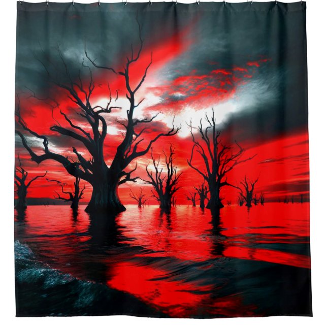 Tree Design Shower Curtain (Front)