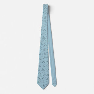 Tree diagram tie - blue and black