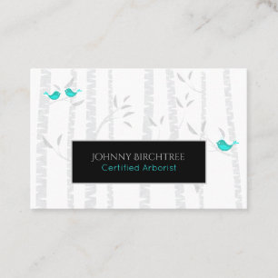 *~* Tree Doctor Blue Birds Arborist Birch Tree Business Card