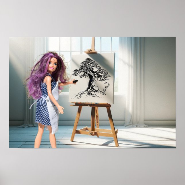 Tree drawn in charcoal  poster (Front)