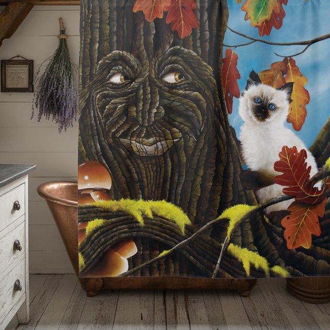 Tree Ent Cat Autumn Fantasy Shower Curtain (Creator Uploaded)