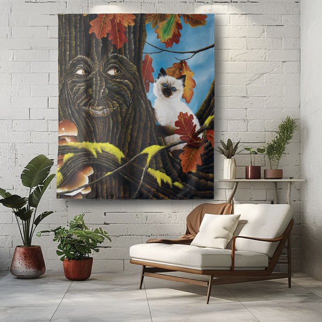 Tree Ent Cat Autumn Fantasy Tapestry (Creator Uploaded)