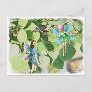 Tree Fairies among Quaking Aspen Leaves Postcard