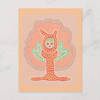 Tree Fairy Dreamland Dot Painting Postcard