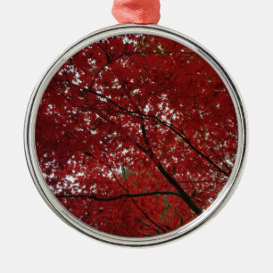 Tree Fall Season Red Brown Autumn Leaves Metal Tree Decoration