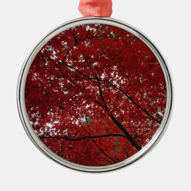 Tree Fall Season Red Brown Autumn Leaves Metal Tree Decoration (Front)