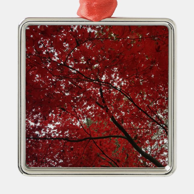 Tree Fall Season Red Brown Autumn Leaves Metal Tree Decoration (Front)
