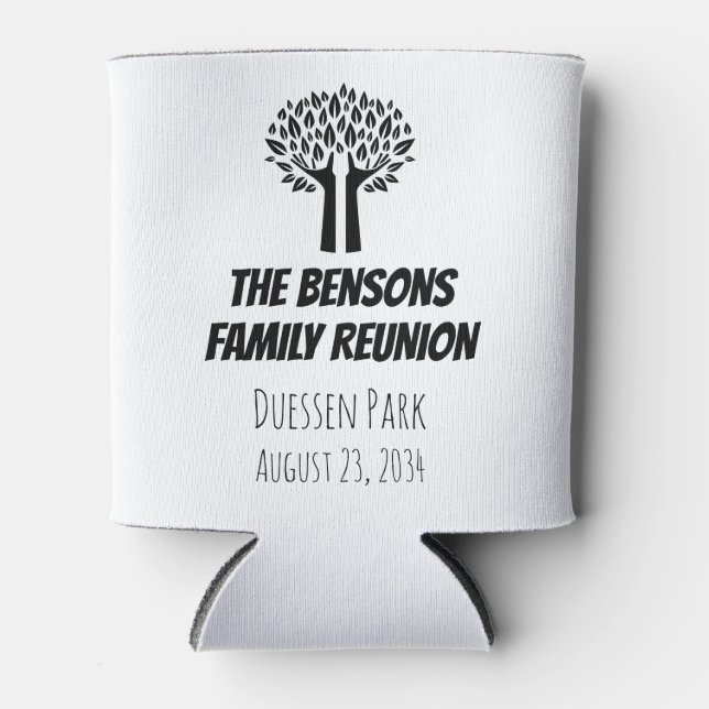 Tree Family Reunion Party Favour Can Coolers (Front)