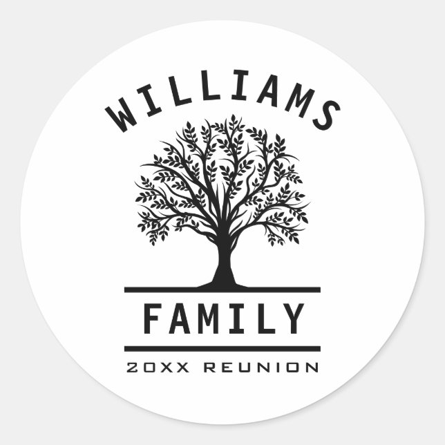 Tree Family Reunion Summer Vacation Road Trip Classic Round Sticker (Front)
