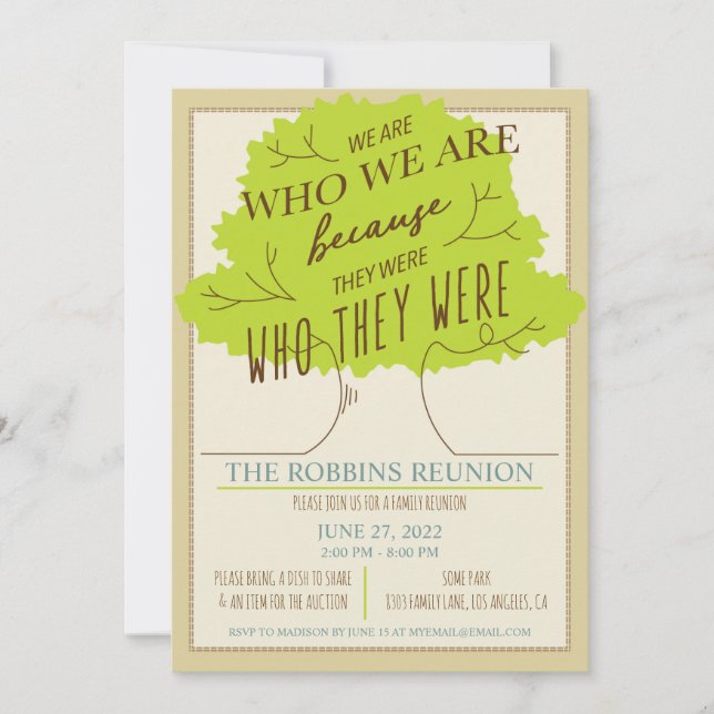 Tree Family Tree Family Reunion Invitation (Front)