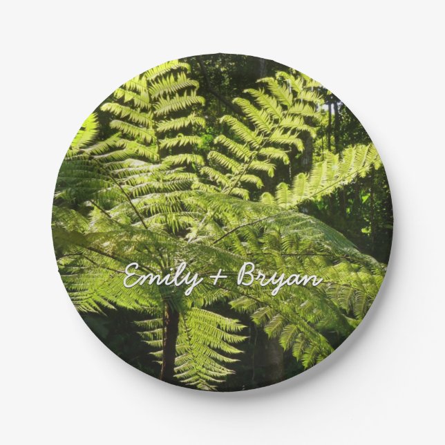 Tree Fern in the Rainforest Paper Plate (Front)