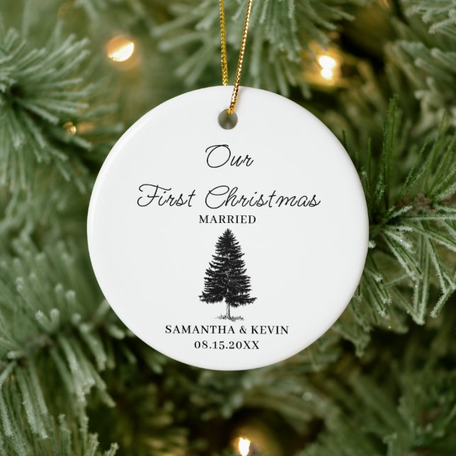 Tree First Christmas Married Mr And Mrs Wedding  Ceramic Tree Decoration (Tree)