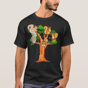 Tree Forest Animal Lover Nature Squirrel T-Shirt