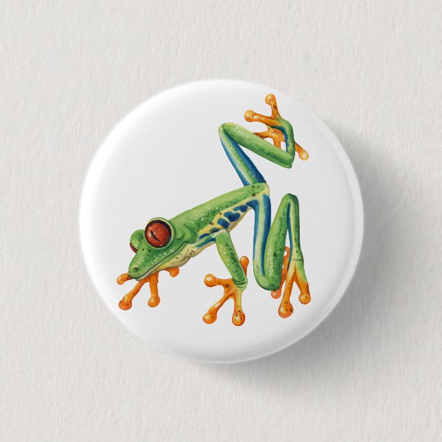 Tree frog 3 cm round badge (Front)