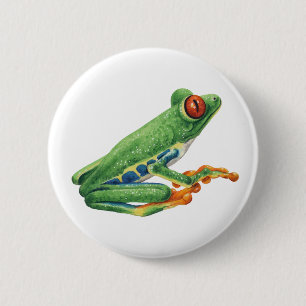 Tree frog 6 cm round badge