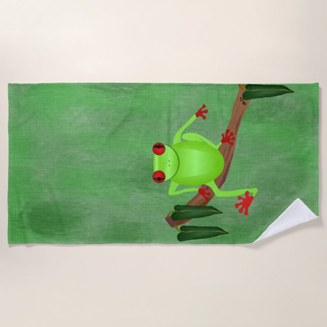 Tree Frog Beach Towel (Front)
