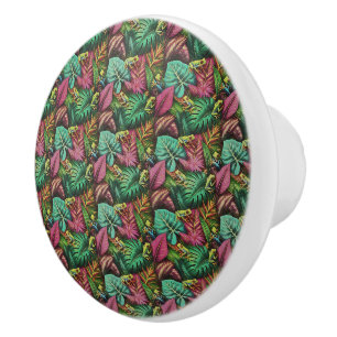 Tree Frog Dreams Seamless Surface Pattern Ceramic Knob