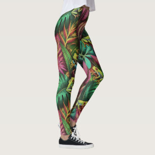 Tree Frog Dreams Seamless Surface Pattern Leggings