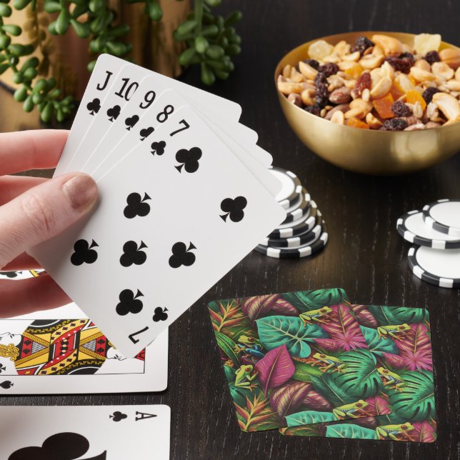 Tree Frog Dreams Seamless Surface Pattern Playing Cards (In Situ)