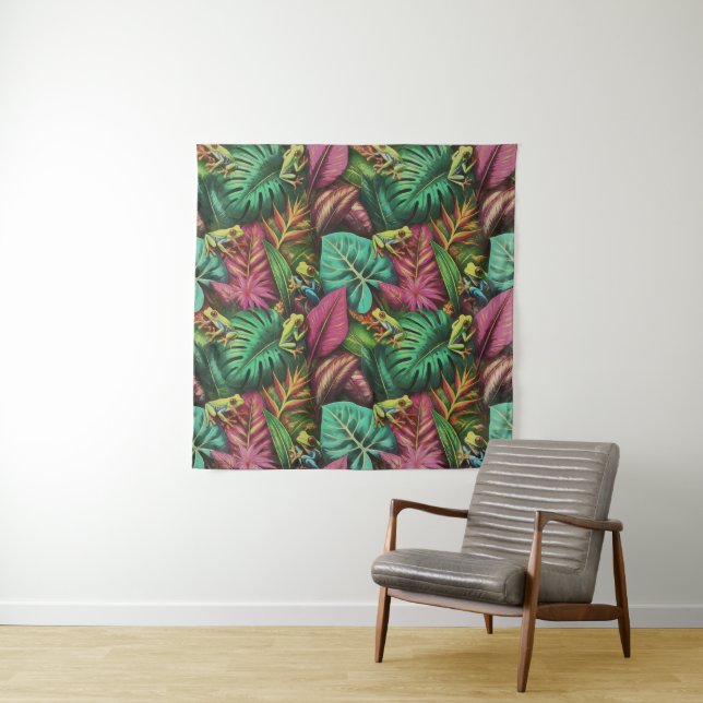 Tree Frog Dreams Seamless Surface Pattern Tapestry (In Situ)