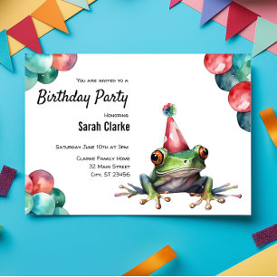 Tree Frog Green Rain Forest Animal Birthday Party Invitation