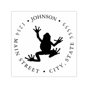 Tree Frog Illustration Return Label Self-inking Stamp