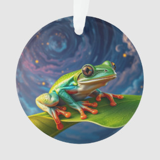 Tree frog night magic ornament