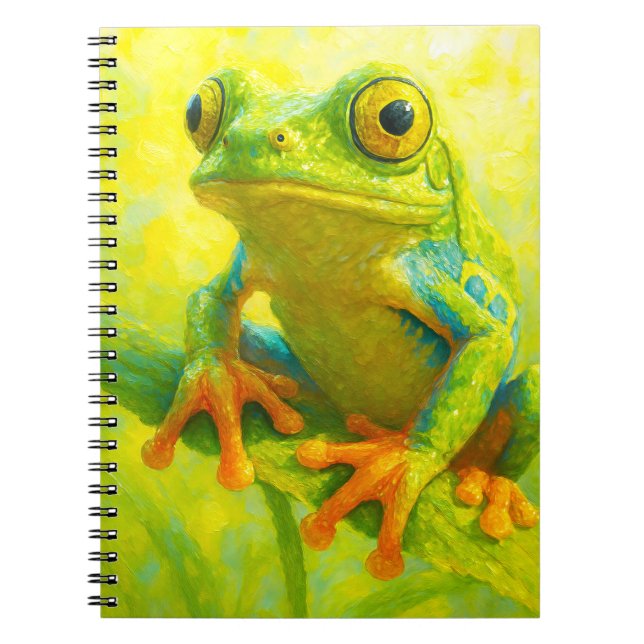 Tree Frog Notebook | Colorful Frog Art Journal (Front)