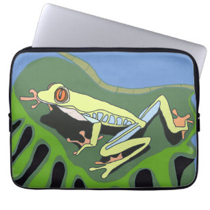 Tree Frog on a leaf Laptop Sleeve