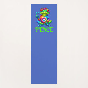 Tree Frog Peace Sign Tie Dye Shirt, Yoga Inspired Mat