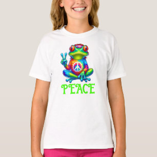 Tree Frog Peace Sign Tie Dye T-Shirt