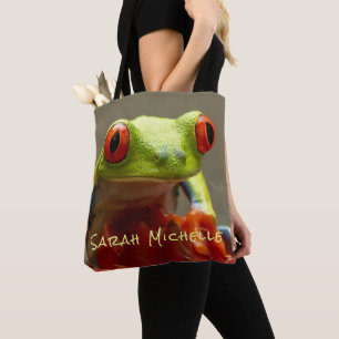 Tree Frog Personalised Name Tote Bag