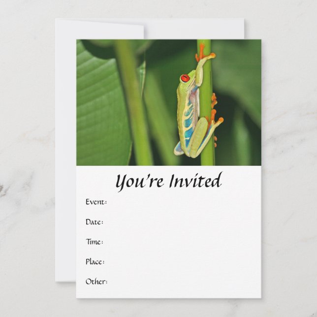 Tree Frog Photo Invitation (Front)