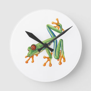 Tree frog round clock